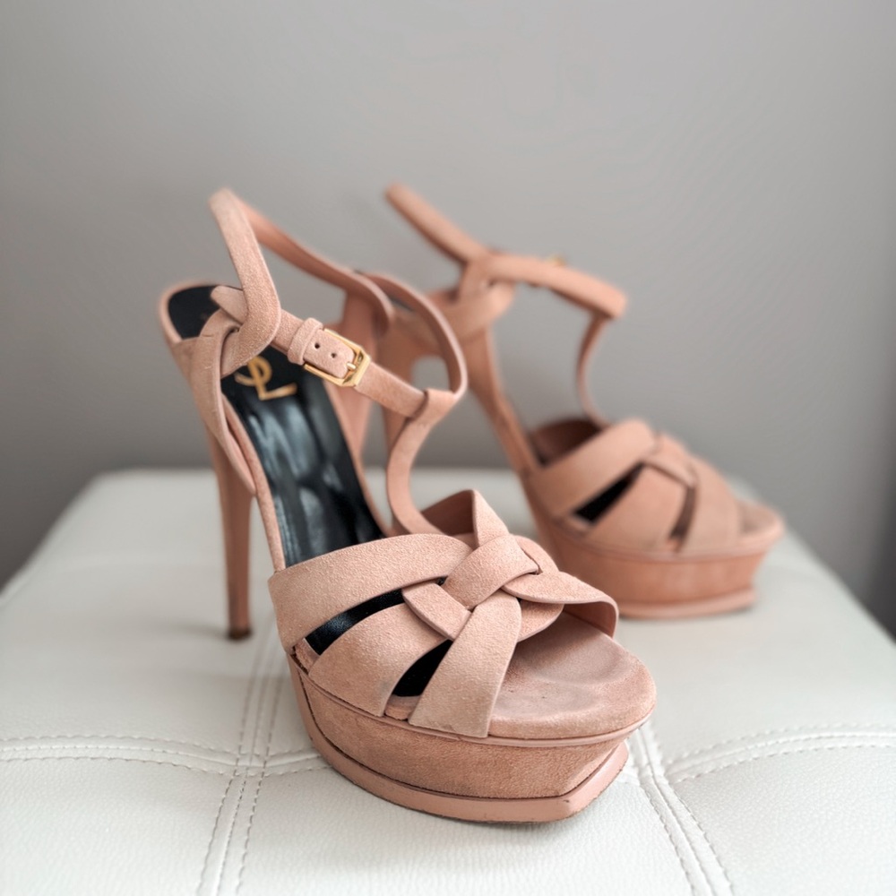 Saint Laurent Tribute Blush Pink Heels - Picture 4 of 6